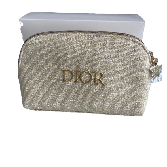 Dior Handbags - Dior Limited Edition Gold Cosmetic Pouch – New Travel Toiletry Case Luxury Gift